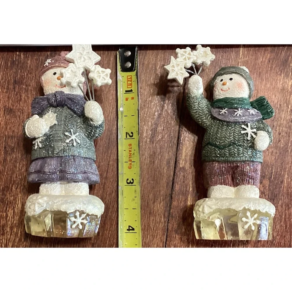 Snow Kid Figurines Resin Star‎ Wand Ice Base Glitter